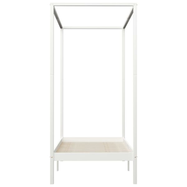 vidaXL 2 fi&oacute;kos feh&eacute;r t&ouml;m&ouml;r fenyőfa baldachinos &aacute;gykeret 90 x 200 cm