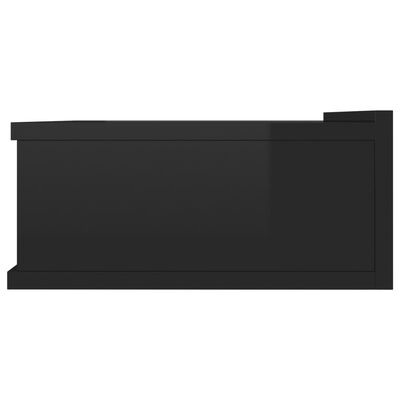 vidaXL 2 db magasfényű fekete forgácslap éjjeliszekrény 40x30x15 cm