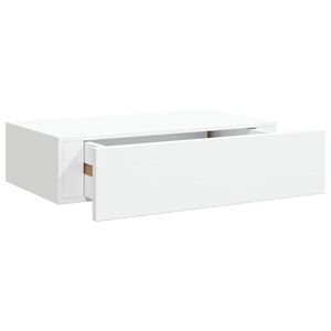 vidaXL feh&eacute;r MDF falra szerelhető fi&oacute;kos polc 40 x 23,5 x 10 cm