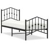 vidaXL fekete f&eacute;m &aacute;gykeret fej- &eacute;s l&aacute;bt&aacute;ml&aacute;val 75 x 190 cm