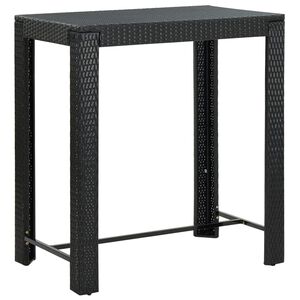 vidaXL fekete polyrattan kerti b&aacute;rasztal 100 x 60,5 x 110,5 cm