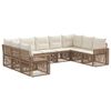 vidaXL Kerti Kanap&eacute; Szett 9 pcs Beige &eacute;s Kr&eacute;msz&iacute;nű polirattan