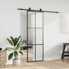 vidaXL fekete ESG üveg tolóajtó fémszerelvény-szettel 76x205 cm