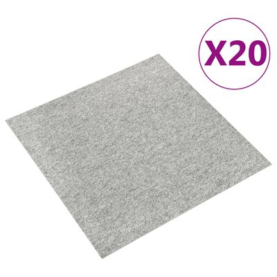 vidaXL 20 db világosszürke szőnyegpadlólap 5 m² 50 x 50 cm