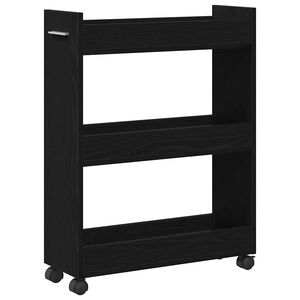 vidaXL Cabinet ker&eacute;kkel Fekete t&ouml;lgy 60 x 22 x 79 cm