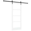 vidaXL Cs&uacute;sz&oacute; ajt&oacute; ORKDAL 83 x 202 cm T&ouml;m&ouml;r fenyőfa &eacute;s &uuml;veg Feh&eacute;r