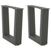 vidaXL 2 db antracitsz&uuml;rke, V-alak&uacute; ac&eacute;l doh&aacute;nyz&oacute;asztal l&aacute;b 40 x (30-31,3) cm