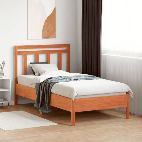 vidaXL viaszbarna tömör fenyőfa fejtámla 100 cm