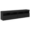vidaXL TV Fali Szekr&eacute;nyek 2 pcs Fekete t&ouml;lgy 80 x 30 x 40 cm Faanyag