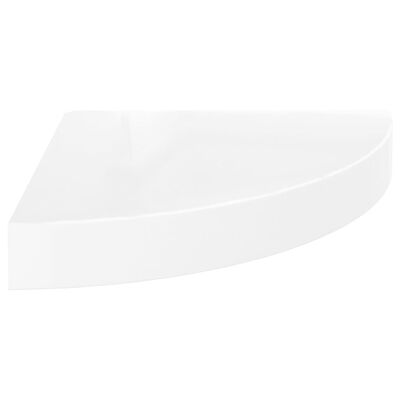 vidaXL magasfényű fehér MDF lebegő sarokpolc 25 x 25 x 3,8 cm