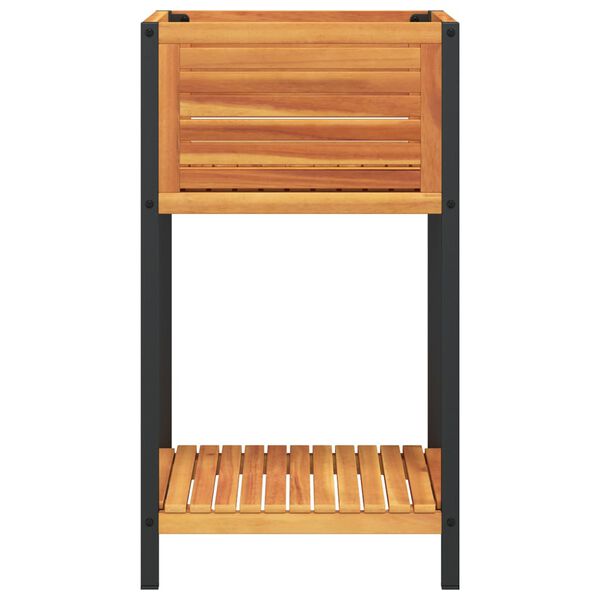 vidaXL t&ouml;m&ouml;r ak&aacute;cfa &eacute;s ac&eacute;l kerti vir&aacute;gtart&oacute; polccal 45 x 45 x 80 cm