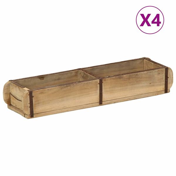 vidaXL T&aacute;lca 4 pcs Barna 57 x 15 x 9 cm Szil&aacute;rd &Uacute;jrahasznos&iacute;tott Fa