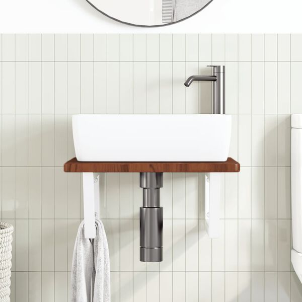 vidaXL ac&eacute;l &eacute;s t&ouml;m&ouml;r t&ouml;lgyfa falra szerelhető mosd&oacute;polc