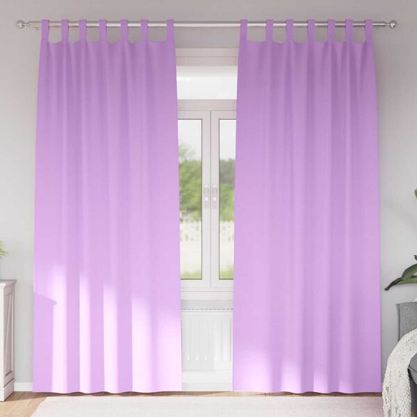 vidaXL Fekete F&uuml;gg&ouml;ny Gyűrűkkel 2 pcs Lila 245 x 140 cm Poli&eacute;szter