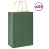 vidaXL 250 db zöld papírzacskók fogantyúkkal 21x11x31 cm