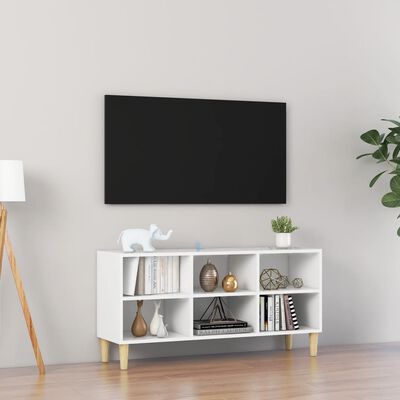 vidaXL fehér TV-szekrény tömör falábakkal 103,5 x 30 x 50 cm