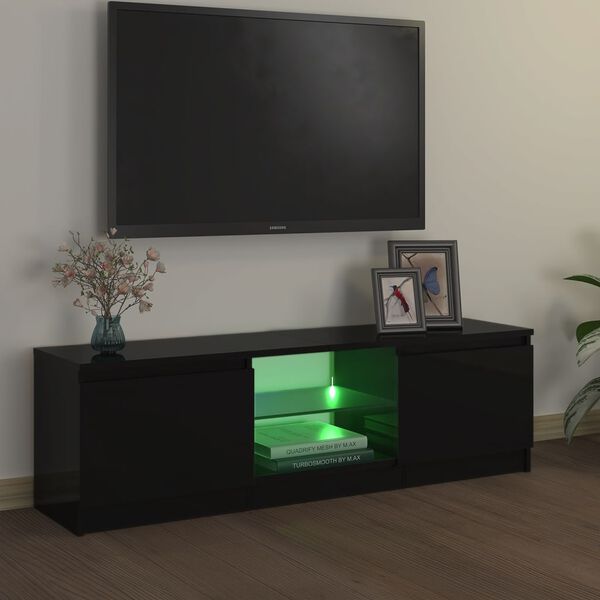 vidaXL fekete TV-szekrény LED lámpákkal 120 x 30 x 36 cm