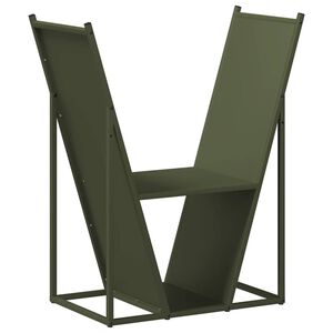 vidaXL ol&iacute;vaz&ouml;ld hidegen hengerelt ac&eacute;l tűzifat&aacute;rol&oacute; 69,5x35x81 cm