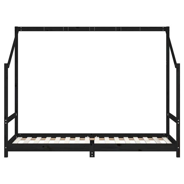 vidaXL fekete t&ouml;m&ouml;r fenyőfa gyerek&aacute;gykeret 80 x 200 cm