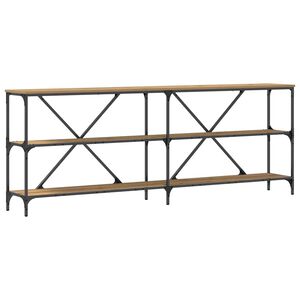 vidaXL Konzolasztal polcokkal Műv&eacute;szi t&ouml;lgy 200 x 30 x 75 cm Faanyag