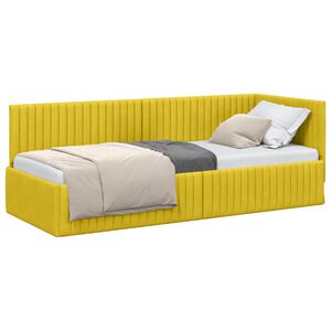 vidaXL Sarok&aacute;gy keret fejt&aacute;ml&aacute;val S&aacute;rga 80 cm x 200 cm B&aacute;rsony