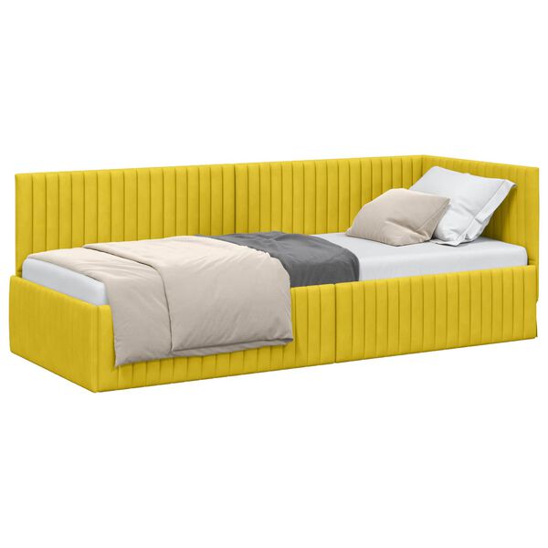 vidaXL Sarok&aacute;gy keret fejt&aacute;ml&aacute;val S&aacute;rga 80 cm x 200 cm B&aacute;rsony