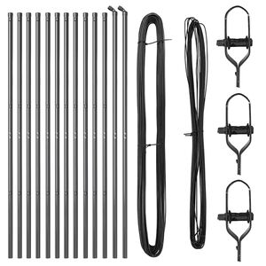 vidaXL Ker&iacute;t&eacute;soszlop 13 pcs Sz&uuml;rke Ac&eacute;l