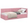 vidaXL Sarok&aacute;gy keret fejt&aacute;ml&aacute;val R&oacute;zsasz&iacute;n 90 cm x 200 cm B&aacute;rsony