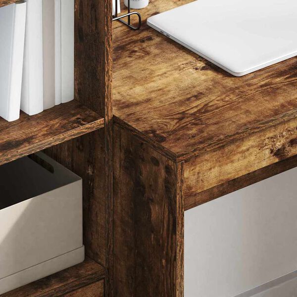 vidaXL Asztal fi&oacute;kkal 2 pcs F&uuml;st&ouml;lt t&ouml;lgy