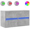 vidaXL betonsz&uuml;rke falra szerelhető TV-szekr&eacute;ny LED-del 80x31x45 cm