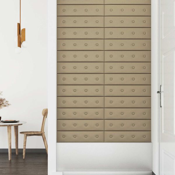 vidaXL Fali Fejt&aacute;mla 12 pcs Cappuccino 60 x 15 cm Műbőr