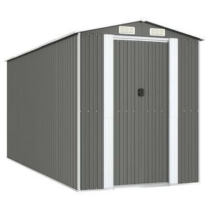 vidaXL vil&aacute;gossz&uuml;rke horganyzott ac&eacute;l kerti f&eacute;szer 192 x 440 x 223 cm