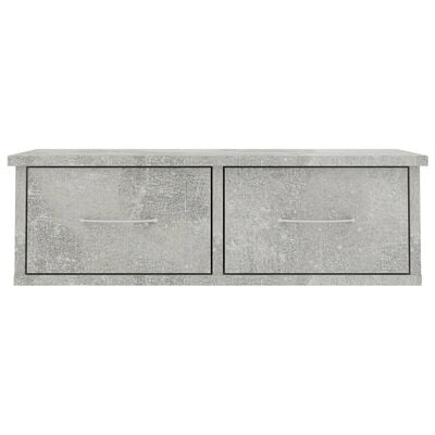 vidaXL betonszürke falra szerelhető fiókos polc 60 x 26 x 18,5 cm