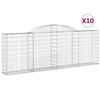 vidaXL 10 db &iacute;ves horganyzott vas gabion kos&aacute;r 300 x 30 x 100/120 cm