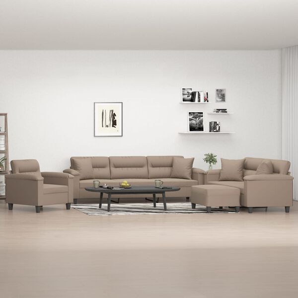 vidaXL 4 r&eacute;szes t&oacute;psz&iacute;nű mikrosz&aacute;las sz&ouml;vet &uuml;lőgarnit&uacute;ra p&aacute;rn&aacute;val