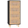 vidaXL fekete t&ouml;m&ouml;r fenyő/term&eacute;szetes rattan t&aacute;lal&oacute;szekr&eacute;ny 40x30x90cm