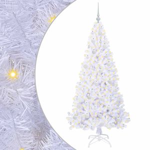 vidaXL Mű kar&aacute;csonyfa 300 LED-del &aacute;llv&aacute;nnyal Feh&eacute;r 180 cm PVC &eacute;s Ac&eacute;l