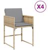 vidaXL 4 db vegyes b&eacute;zs polyrattan kerti sz&eacute;k p&aacute;rn&aacute;val