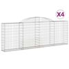 vidaXL 4 db íves horganyzott vas gabion kosár 300 x 30 x 100/120 cm