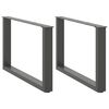 vidaXL 2 db antracitsz&uuml;rke, U alak&uacute; doh&aacute;nyz&oacute;asztal l&aacute;b 70 x (42-43) cm ac&eacute;l