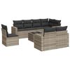 vidaXL 9 r&eacute;szes vil&aacute;gossz&uuml;rke polyrattan kerti &uuml;lőgarnit&uacute;ra p&aacute;rn&aacute;val