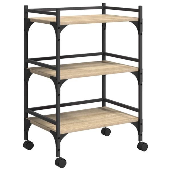 vidaXL Konyhai kocsi Sonoma t&ouml;lgy 50 x 35 x 75,5 cm Faanyag