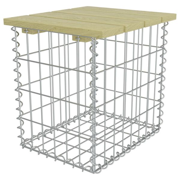 vidaXL horganyzott ac&eacute;l &eacute;s fenyőfa kerti l&aacute;btart&oacute; 40 x 40 x 45 cm