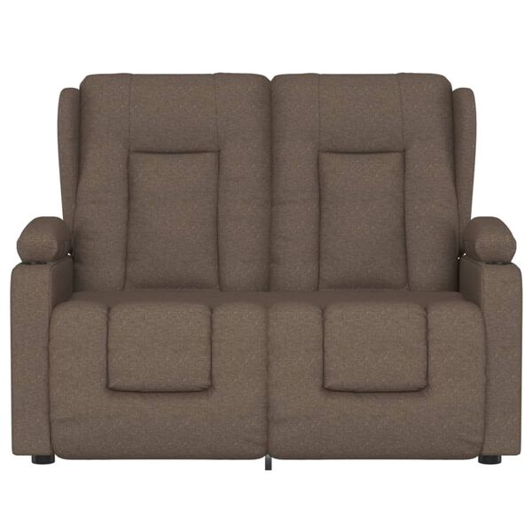 vidaXL 2személyes tópszínű szövet dönthető masszázsfotel pohártartóval