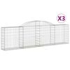 vidaXL 3 db &iacute;ves horganyzott vas gabion kos&aacute;r 300x30x80/100 cm
