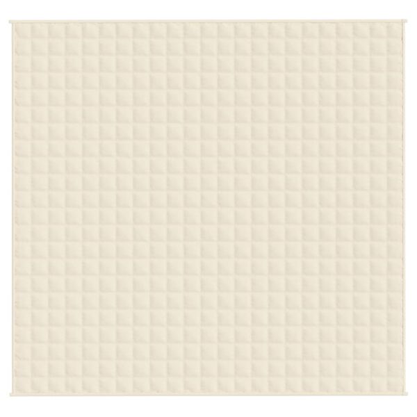 vidaXL világos krémszínű szövet súlyozott takaró 220 x 230 cm 11 kg