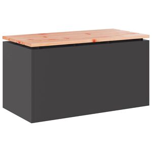 vidaXL Kerti pad Fekete 80 x 40 x 43 cm Ac&eacute;l