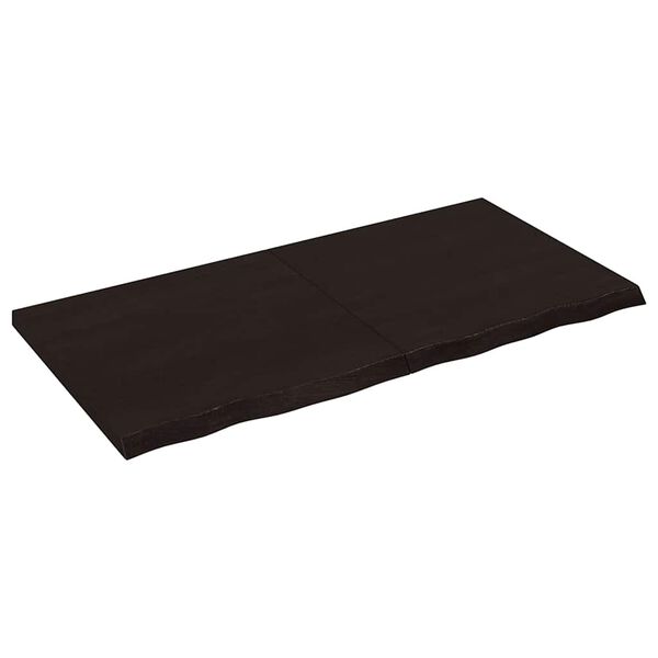 vidaXL s&ouml;t&eacute;tbarna kezelt t&ouml;m&ouml;r t&ouml;lgyfa asztallap 120x60x(2-4) cm