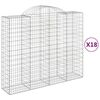 vidaXL 18 db &iacute;ves horganyzott vas gabion kos&aacute;r 200x50x160/180 cm