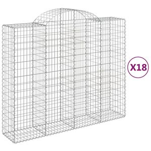 vidaXL 18 db &iacute;ves horganyzott vas gabion kos&aacute;r 200x50x160/180 cm
